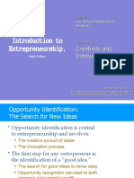 Introduction To Entrepreneurship,: Creativity and Innovation