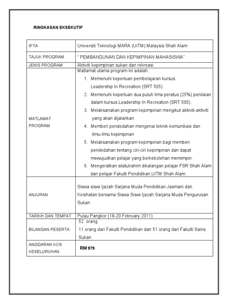 Proposal Pangkor Pdf
