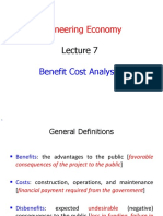 Engineering Economy: Benefit Cost Analysis