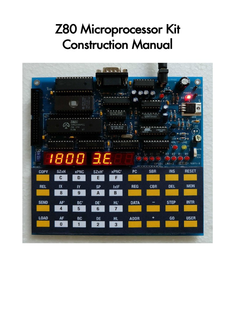 Z80 Microprocessor Kit Construction Manual PDF Printed Circuit Board Capacitor