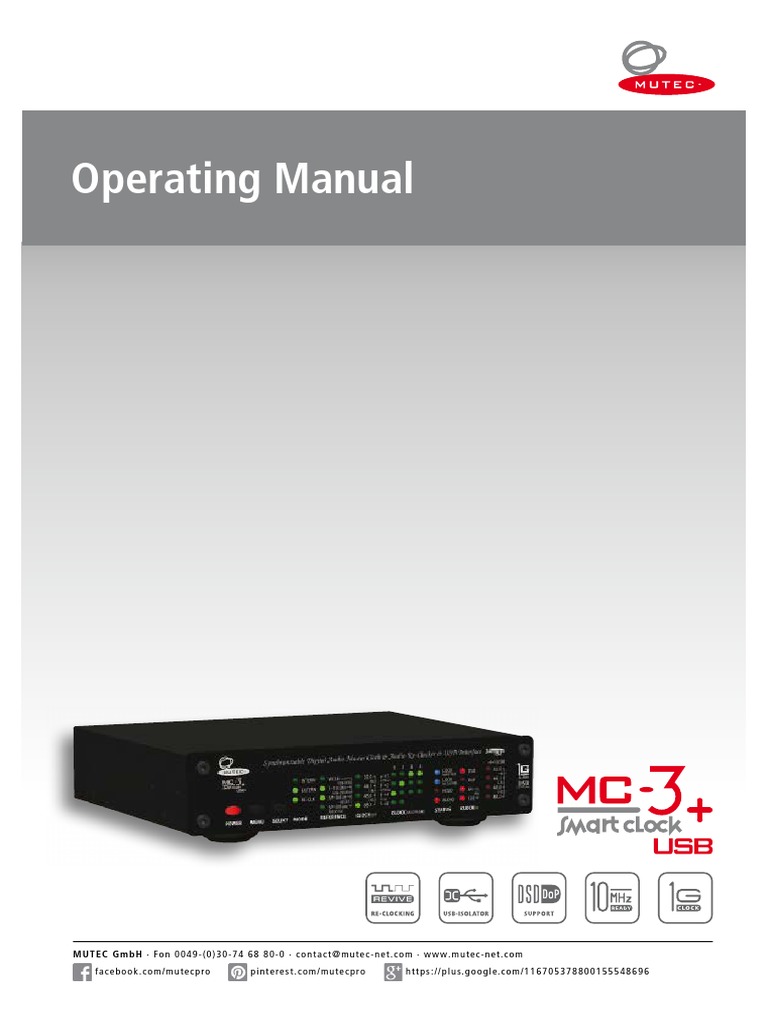 Operating Manual | PDF | Usb | Electronics