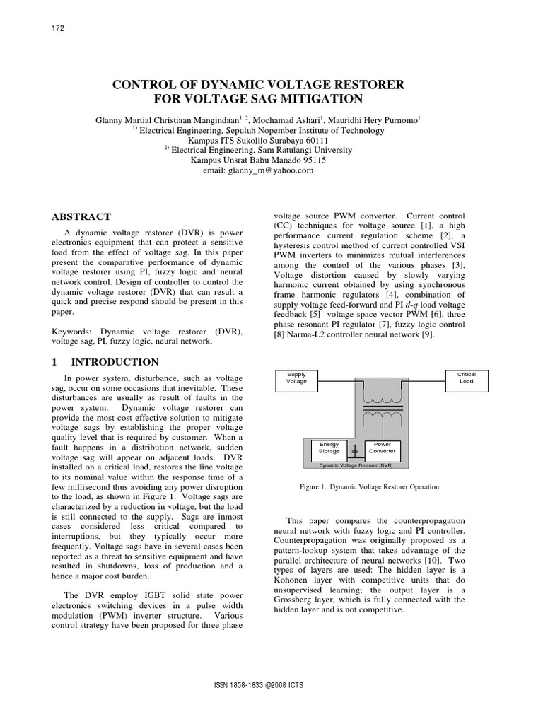 Control Strategies for Voltage Sag Mitigation | PDF | Power Inverter ...