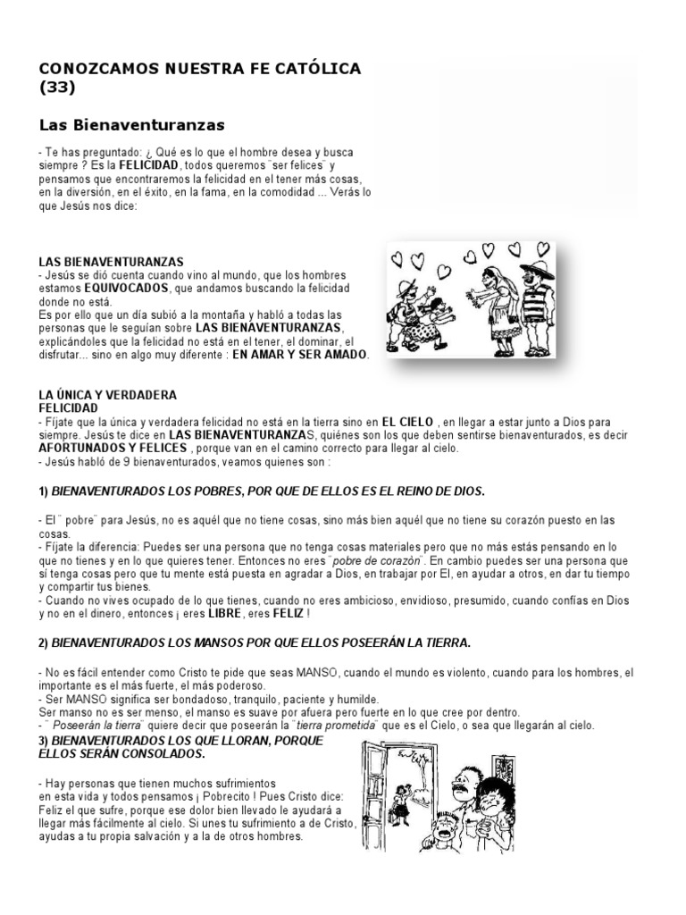 Bienaventuranzas: Camino a la Felicidad | PDF | Bienaventuranzas | Perdón