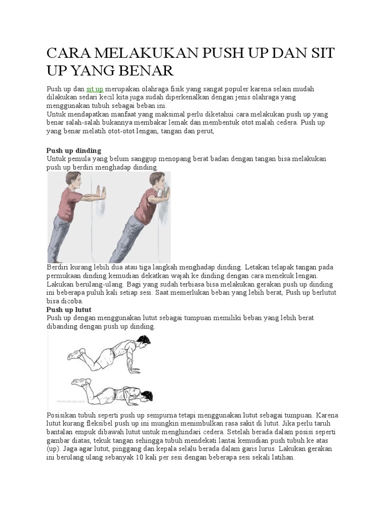 Cara Melakukan Push Up Dan Sit Up Yang Benar Pdf