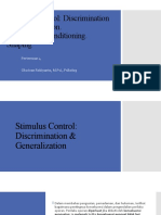 Pertemuan 4-Stimulus Control, Discrimination & Generalization, Respondent Conditioning