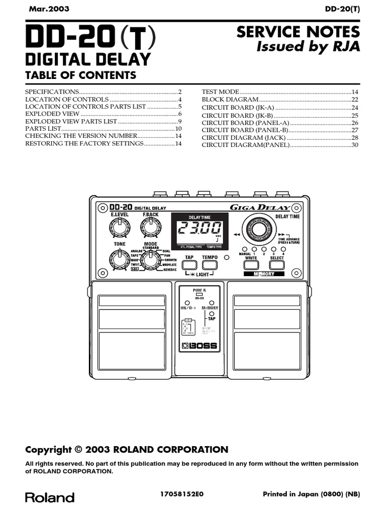 Boss DD 20 Service Manual | PDF | Operational Amplifier | Amplifier