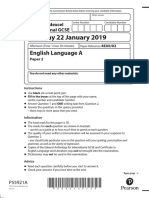 Tuesday 22 January 2019: English Language A