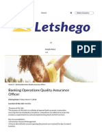 Banking Operations Quality Assurance Officer - Letshego