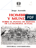 Acevedo, J. - Hombre y Mundo. Sobre El Punto de Partida de La Filosofia Actual - Universitaria, Santiago de Chile, 1984