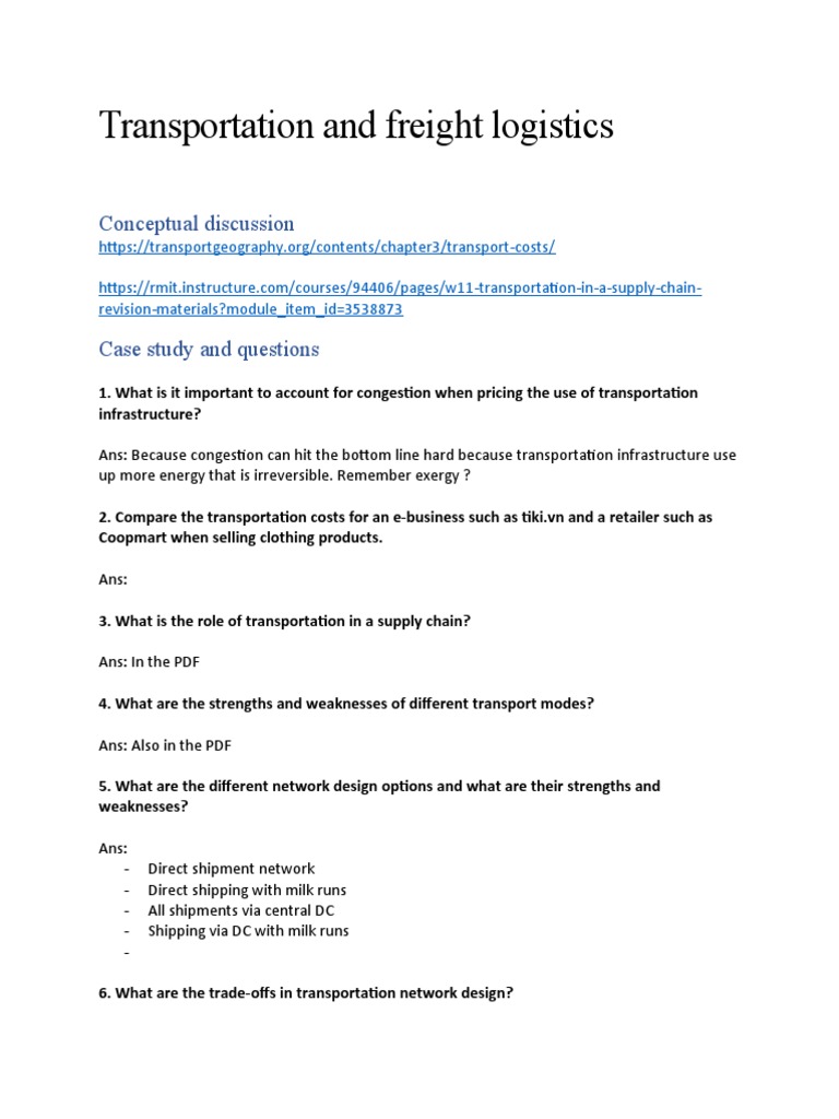 Transportation and Freight Logistics | PDF | Computers | Technology ...