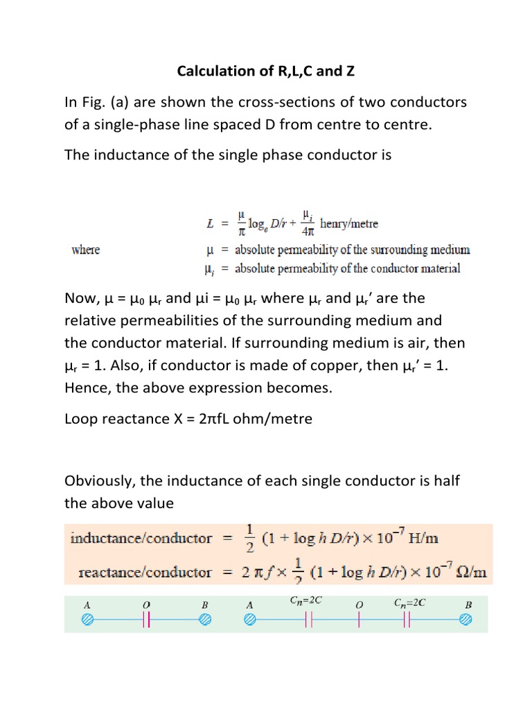 Calculation of R, L, C and Z: 0 R 0 R R R | PDF | Teaching Methods ...