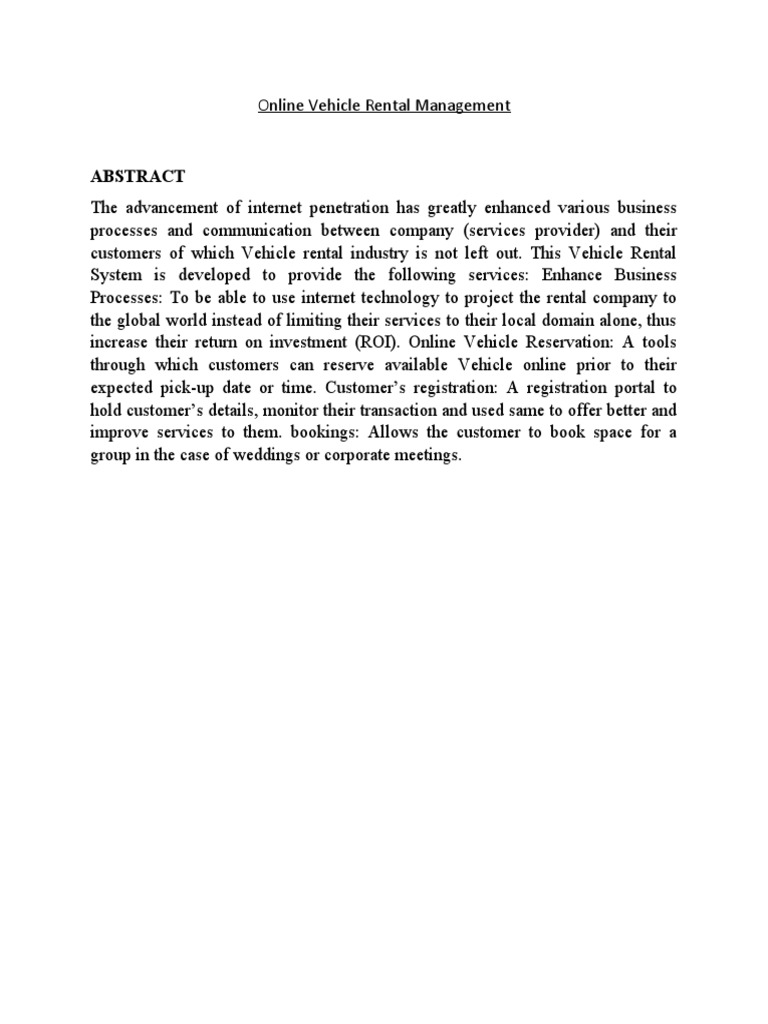 Vehicle Rental System Modules Overview | PDF | Use Case | Android ...