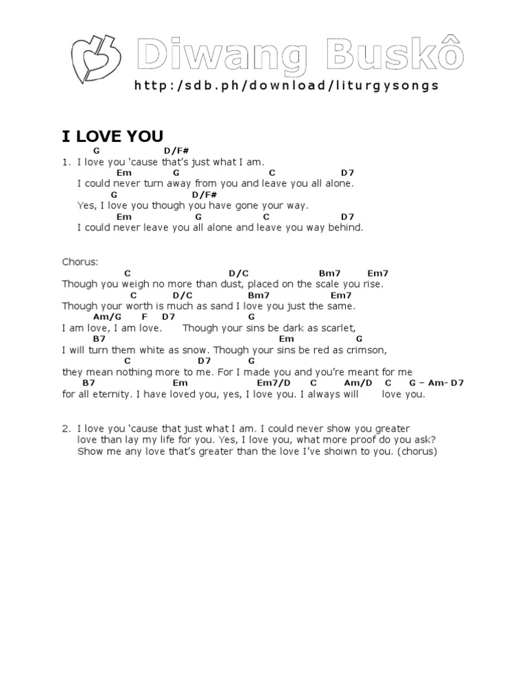 I Love You - Liturgical Song Lyrics | PDF