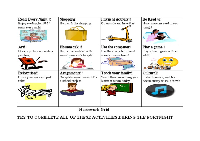 Fortnight Activity Checklist for Kids | PDF