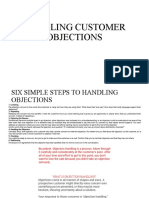 SIX STEPS TO HANDLING CUSTOMER OBJECTIONS