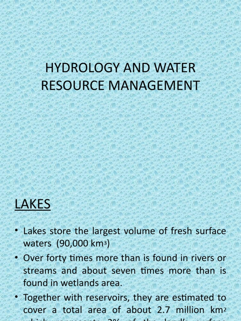 A METHODOLOGY FOR WATER RESOURCE MANAGEMENT AND THE intelligence overview