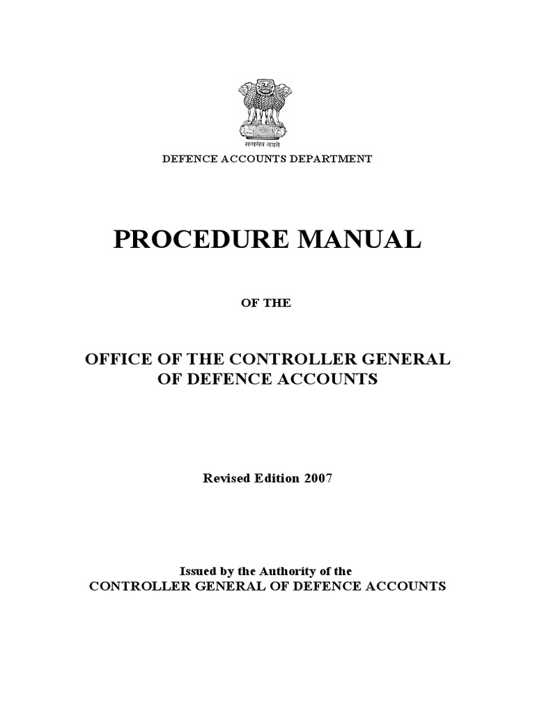 Procedure Manual: Office of The Controller General of Defence Accounts ...