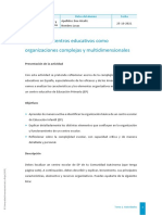 Los centros educativos como  organizaciones complejas y multidimensionales