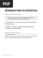 INTRODUCTION TO STATISTICS Notes