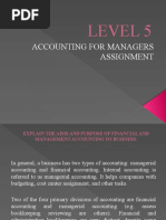 Accounting For Managers Assignment: Level 5