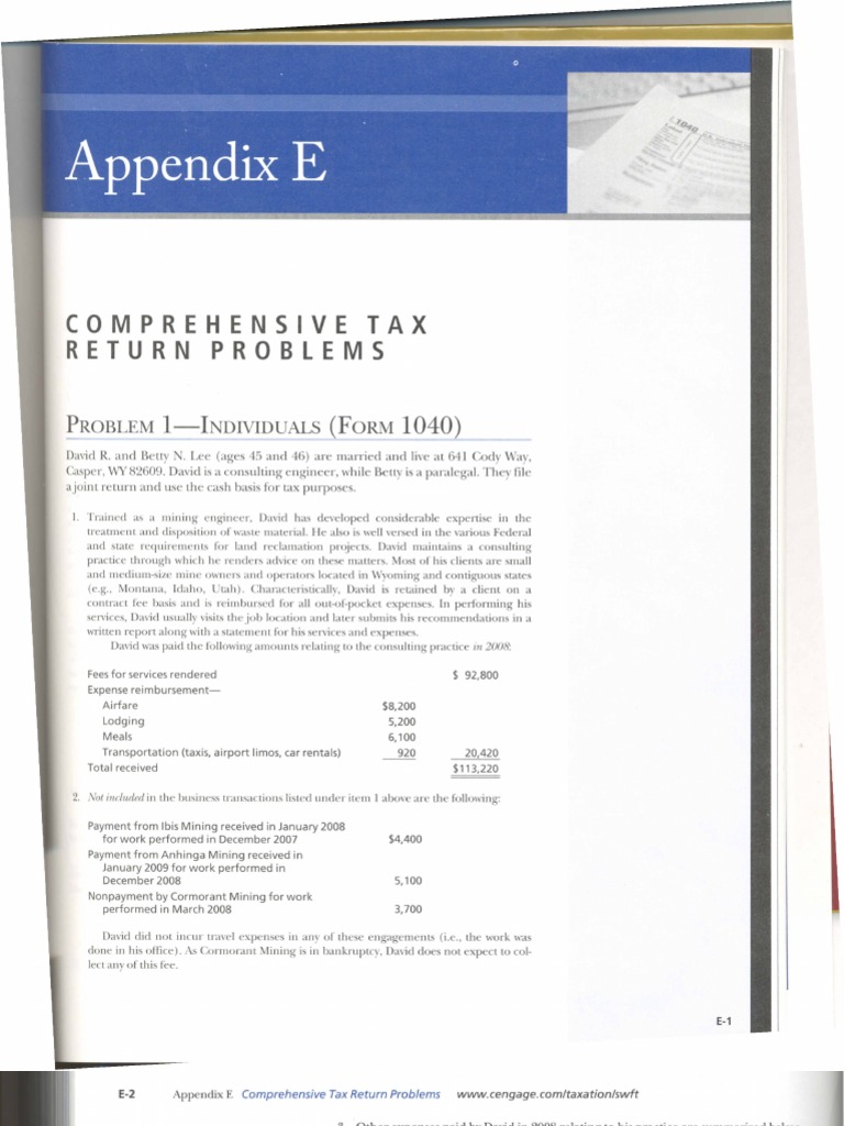 Comprehensive Tax Return Problems | PDF