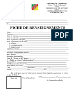 Fiche de Renseignement