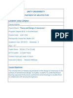 UNIVERSITY DEPARTMENT OF ARCHITECTURE COURSE OUTLINE