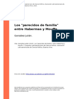Gonzalez Julian (2010). Los Parecidos de Familia Entre Habermas y Mouffe