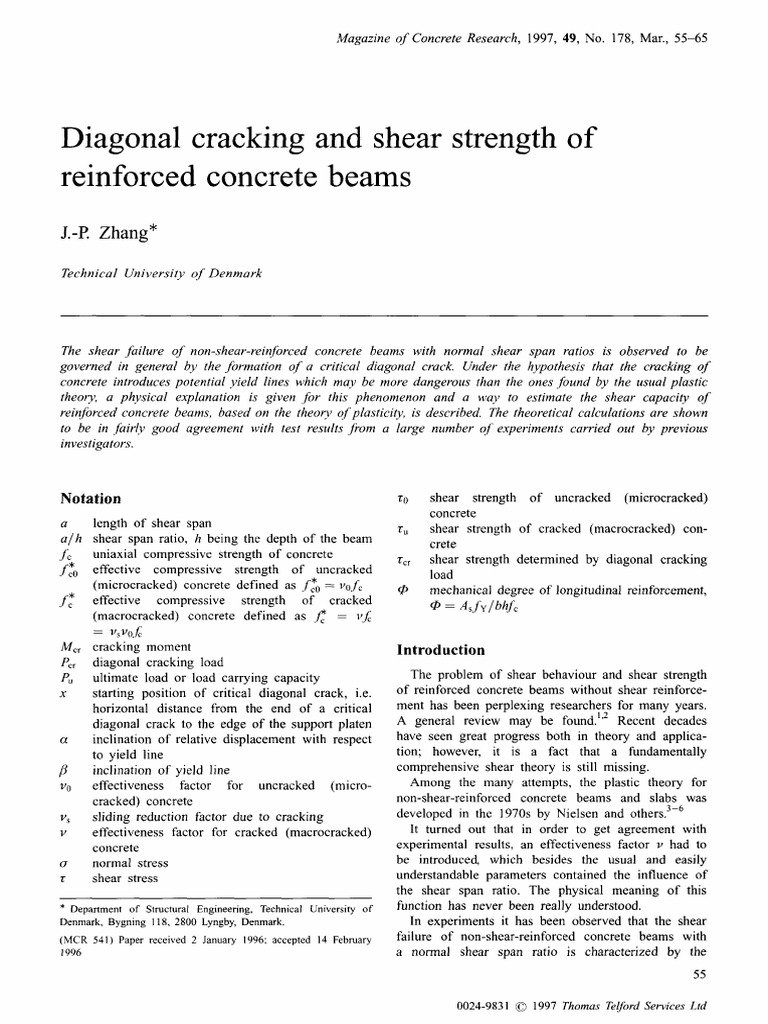 Diagonal Cracking in Concrete Beams | PDF | Fracture | Strength Of ...