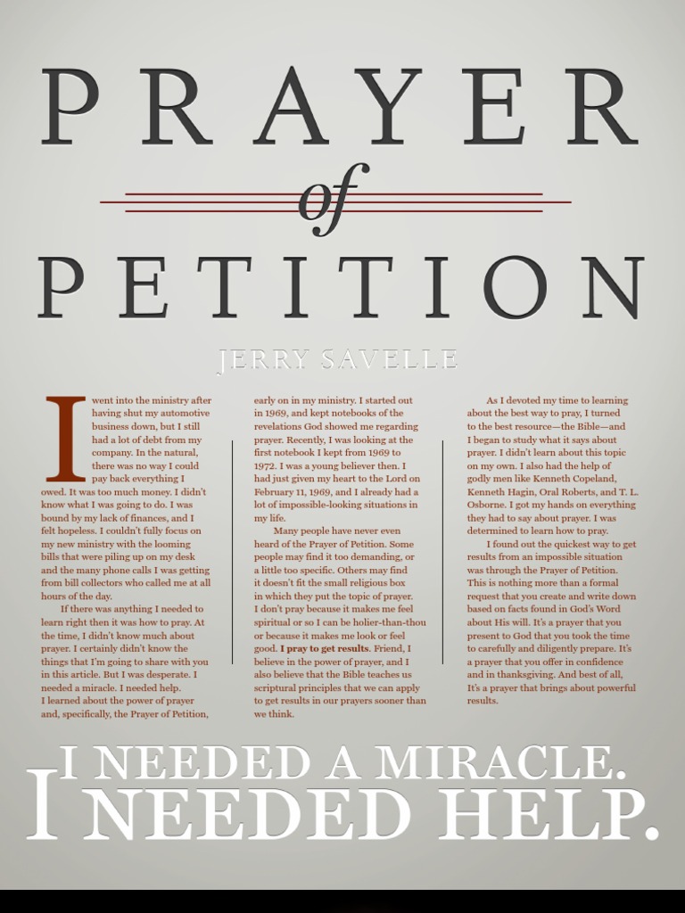 Prayer of Petition Article God The Father Prayer