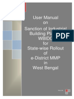 User Manual On Sanction of Industrial Building Plan by Wbidc For State-Wise Rollout of E-District MMP in West Bengal