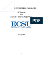 A Manual For Master's Thesis Preparation