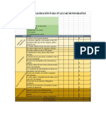 Escala de Valoracion para Evaluar Monografias