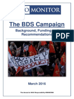 The BDS Campaign: Background, Funding and Recommendations