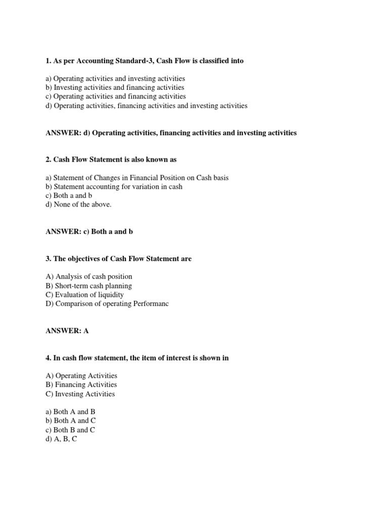 Cash Flow and Financial Ratios Guide | PDF | Investing | Cash Flow ...