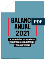 Balance Anual 2021 de Reporteros Sin Fronteras