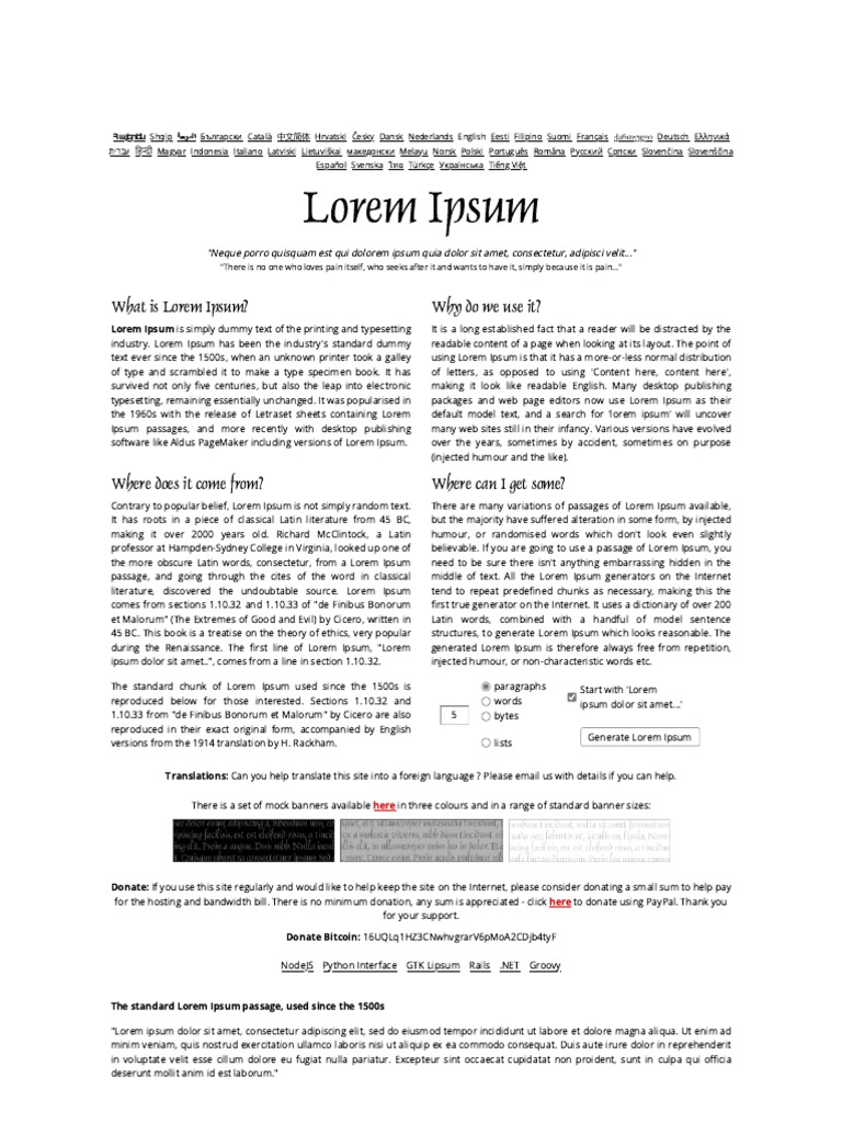 Understanding Lorem Ipsum Text | PDF | Text