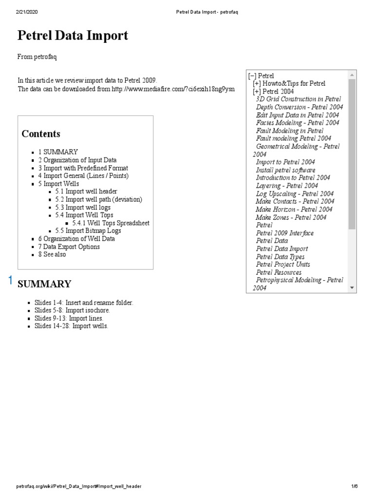 Petrel Data Import Guide | PDF | Computer File | File Format