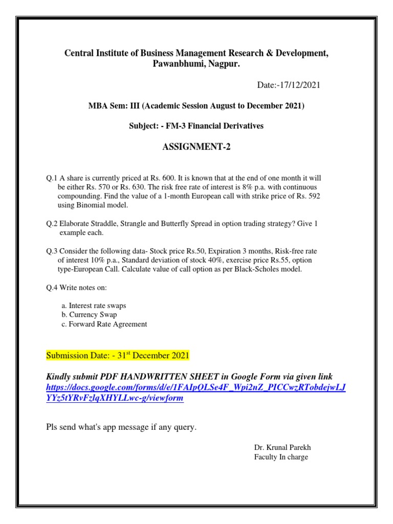 FM 3 Assignment 2 | PDF | Career & Growth