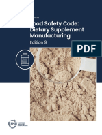 Food Safety Code: Dietary Supplement Manufacturing: Edition 9