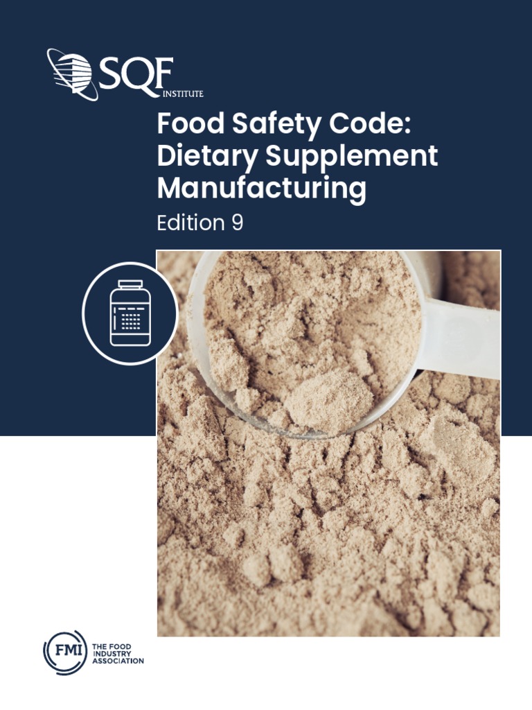 Food Safety Code Dietary Supplement Manufacturing Edition 9 Download Free PDF Audit Food