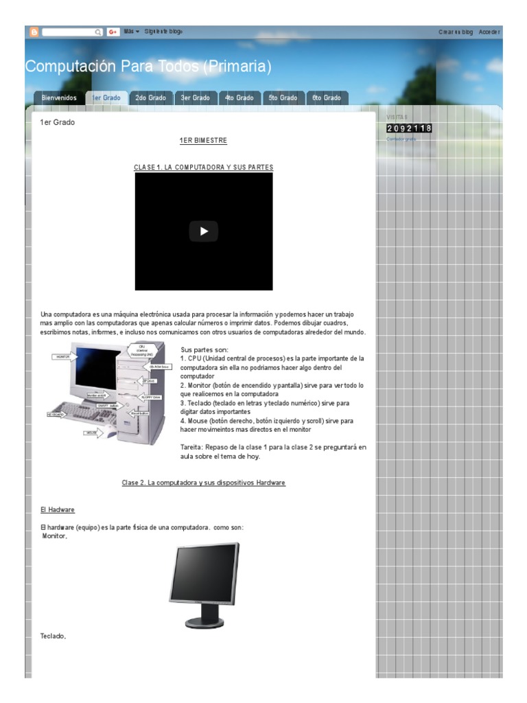 Partes de la Computadora para Niños | PDF | Ventana (informática ...
