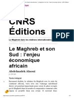 Le Maghreb Dans Les Relations Internationales - Le Maghreb Et Son Sud - L'enjeu Économique Africain - CNRS Éditions
