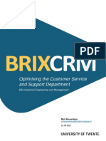 Optimising The Customer Service and Support Department of Brixcrm