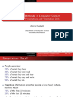 Research Methods in Computer Science: Lecture 14: Presentations and Presentation Skills