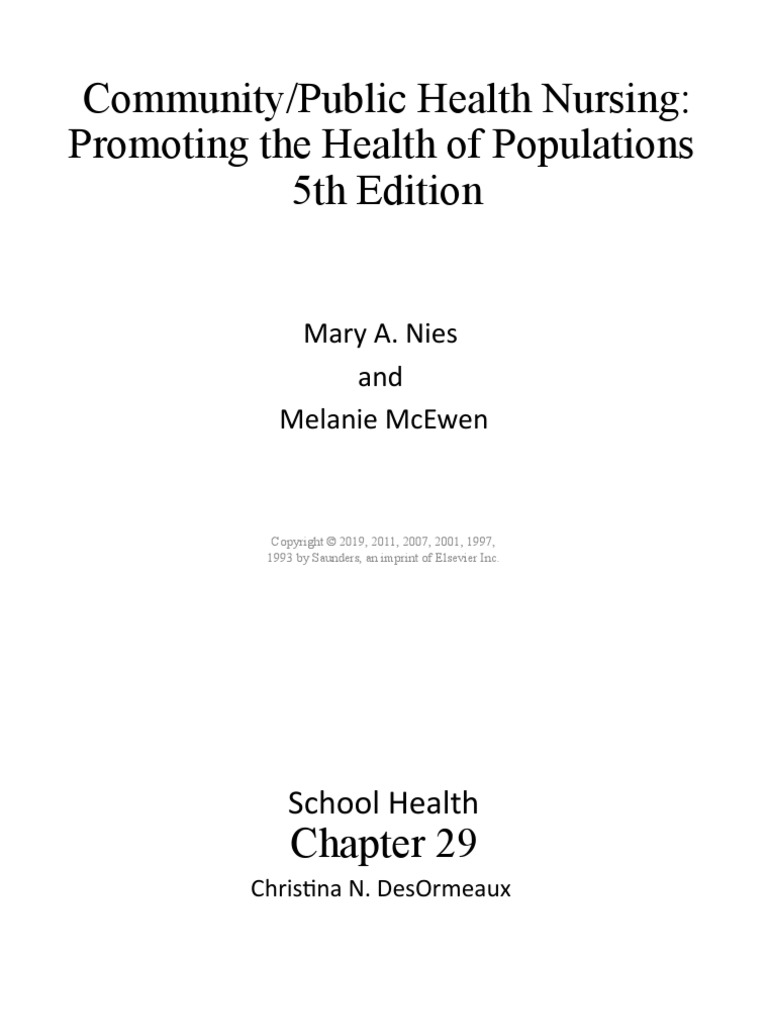 Community/Public Health Nursing: Promoting The Health of Populations ...