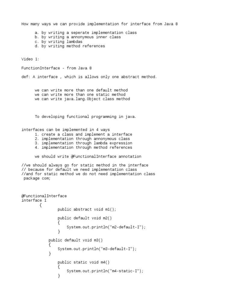 Java 8 | PDF | Class (Computer Programming) | Method (Computer Programming)