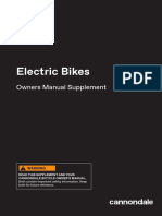 Electric Bikes: Owners Manual Supplement