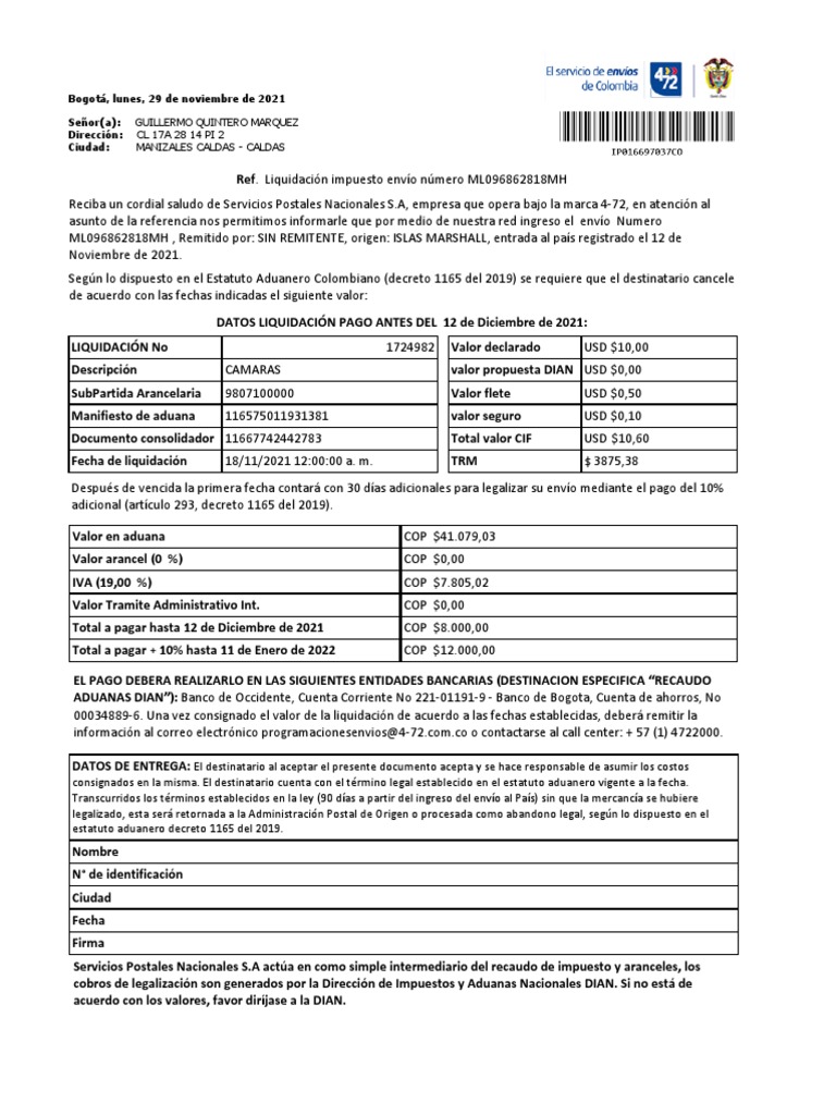 Modelo Carta Pdf Aduana Gobierno
