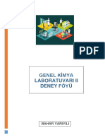 Genel Kimya Laboratuvar II - Deney - Föyü